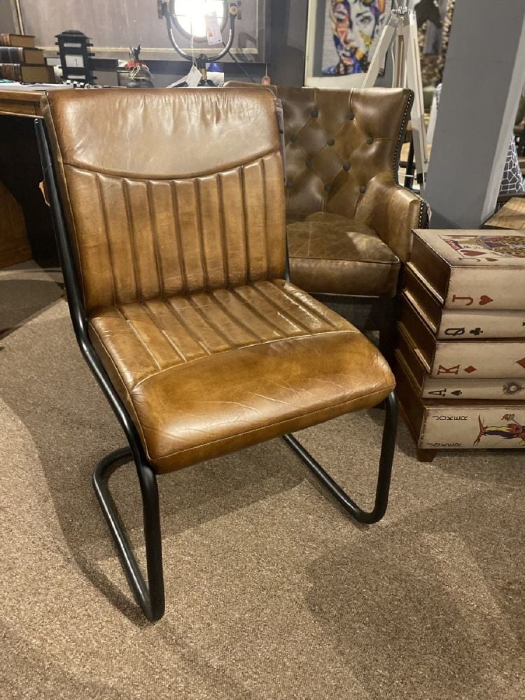 Capri Leather Dining Chair. Slight Seconds.