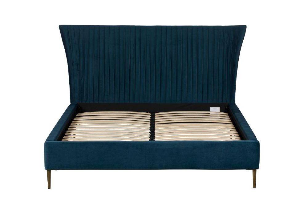 Lillian Upholstered Bed Velvet Teal Super King Size