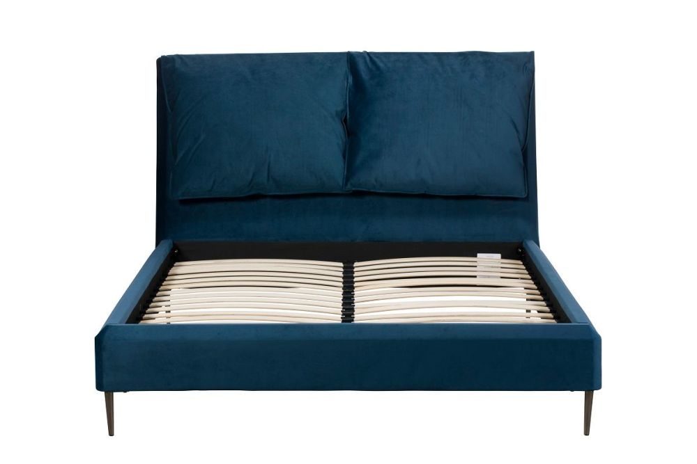 Natalie Upholstered Bed Velvet Teal King Super Size 