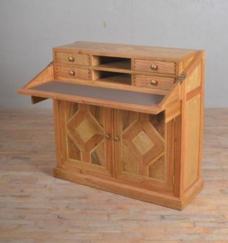 Holbeck Campain Desk with Marble Inlay  