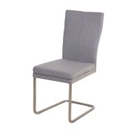 Ayrton Dining Chair Cantilever Grey Fabric 
