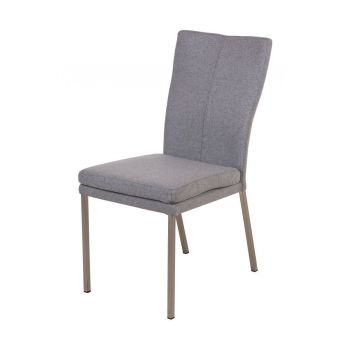 Ayrton Dining Chair Steel Leg Grey Fabric  