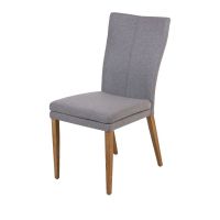 Ayrton Dining Chair Wood Leg Grey Fabric   