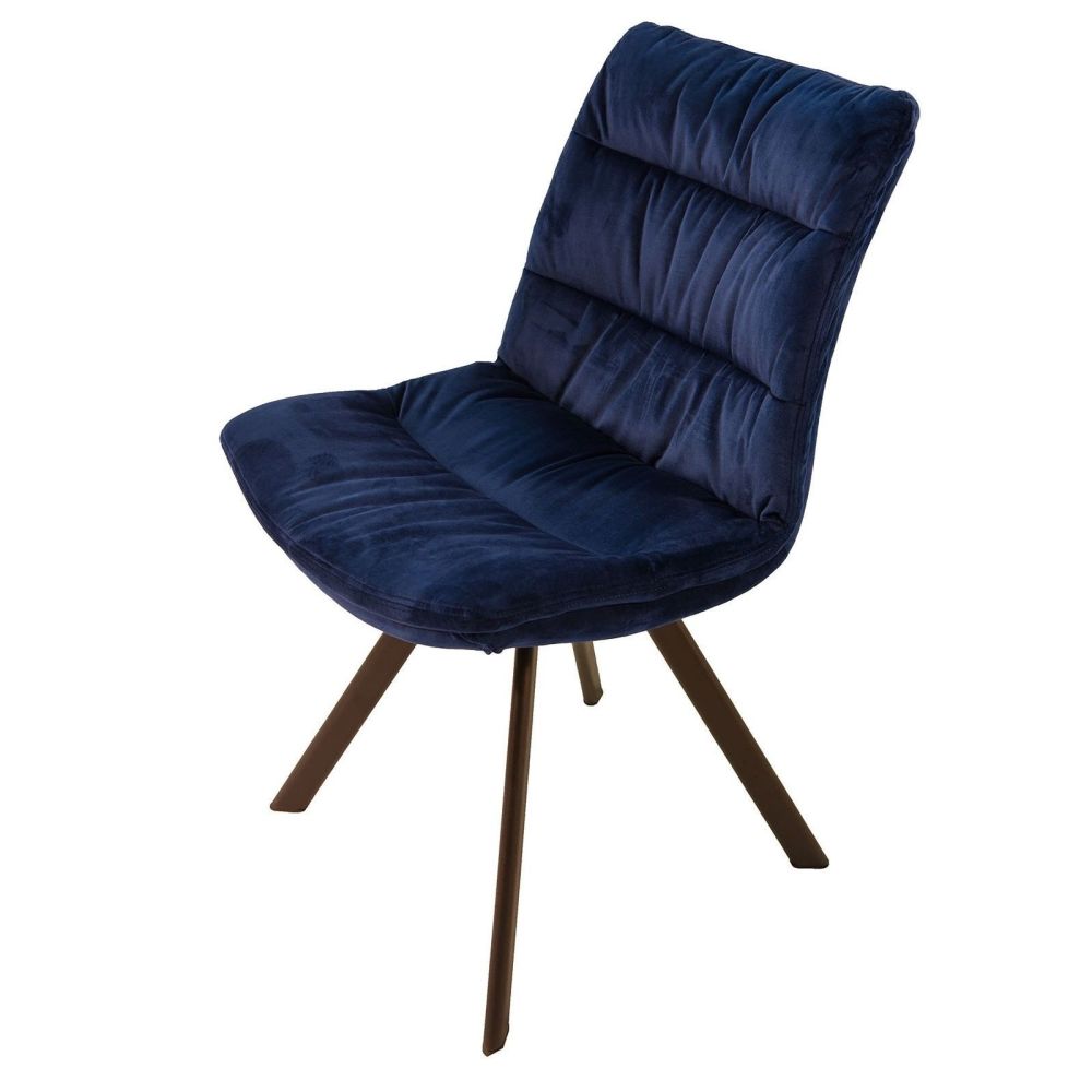 Leah Dining Chair in Blue Velvet