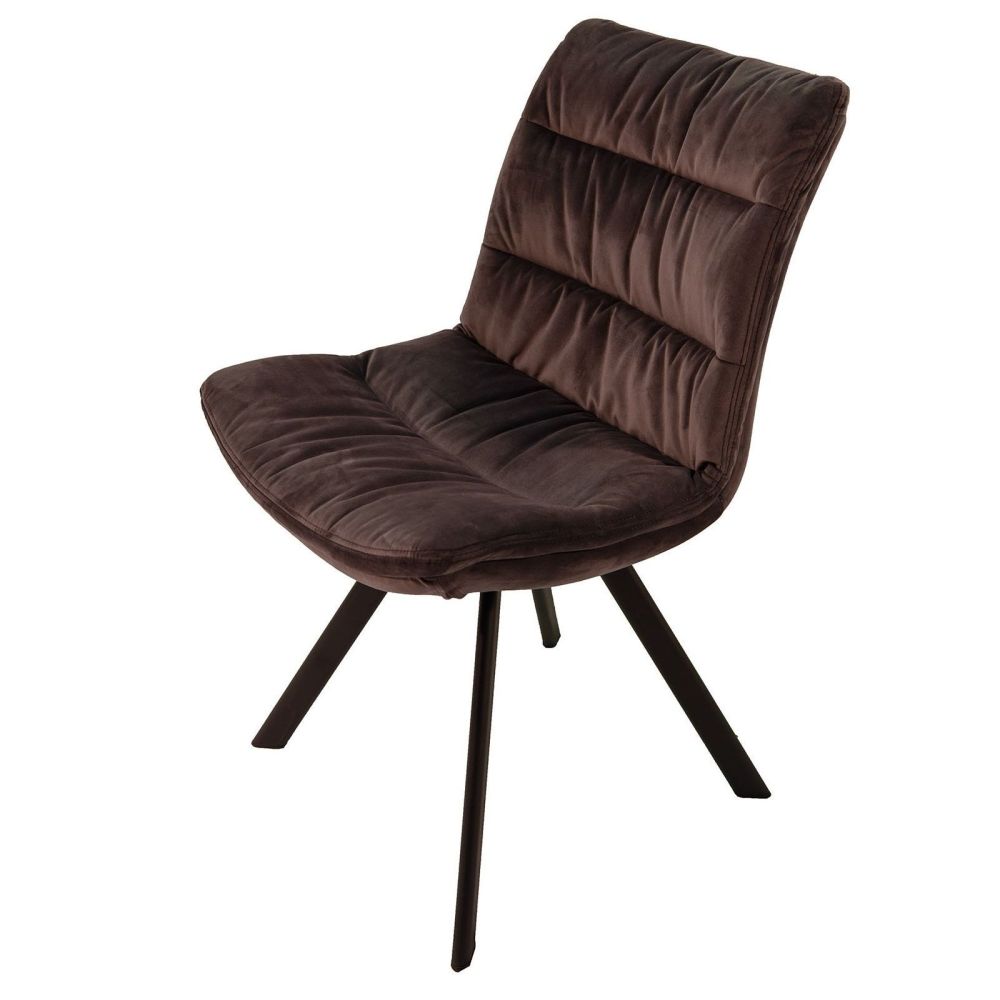 Leah Dining Chair in Charcoal  Velvet