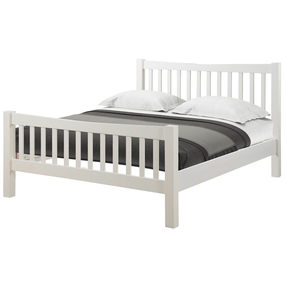 New Amber Oak & Ivory Bed Frame Double  