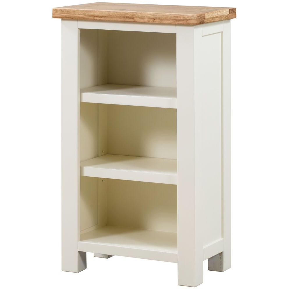 New Amber Oak and Ivory Bookcase Small  