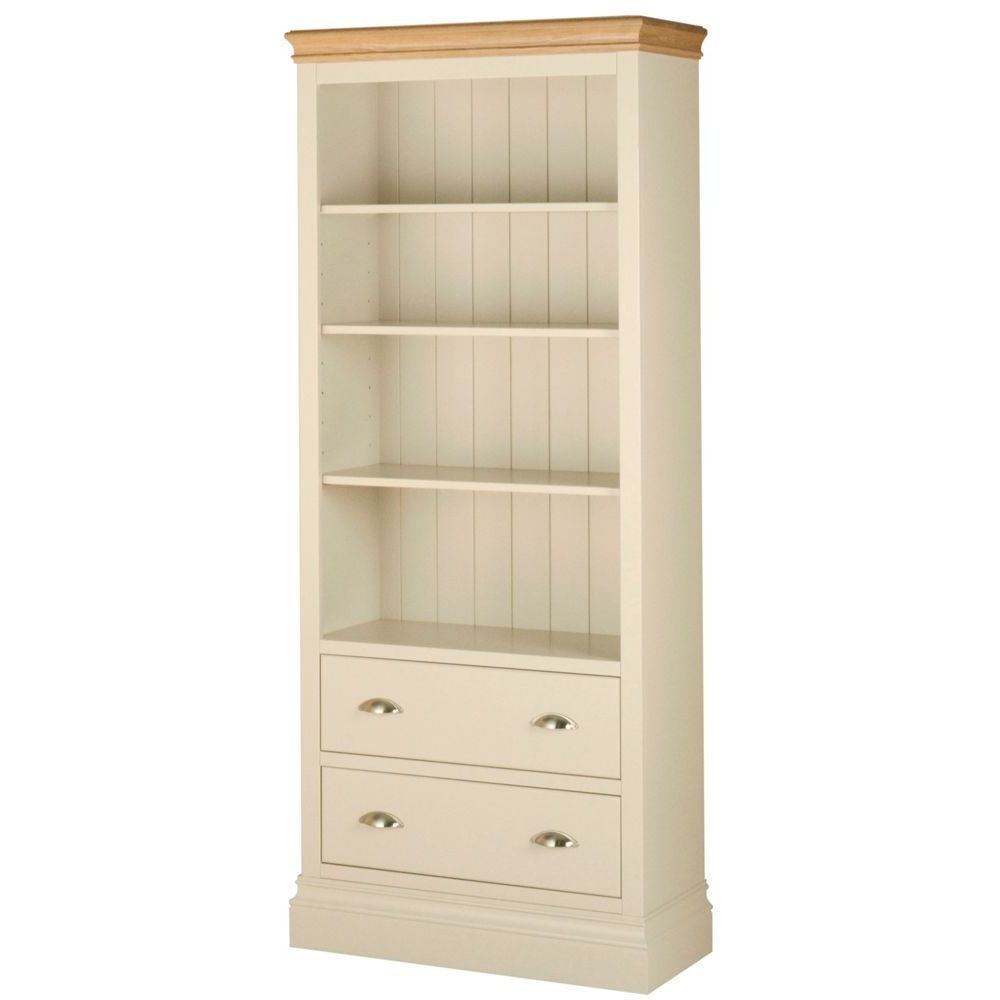 Amelia Bookcase - 6ft with Drawers - Ivory
