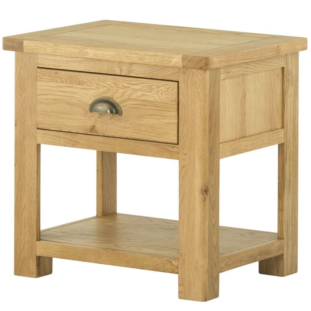 Stratton Oak  Lamp Table With Drawer