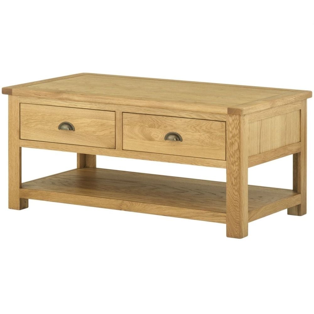 Stratton Oak Coffee Table With Drawers
