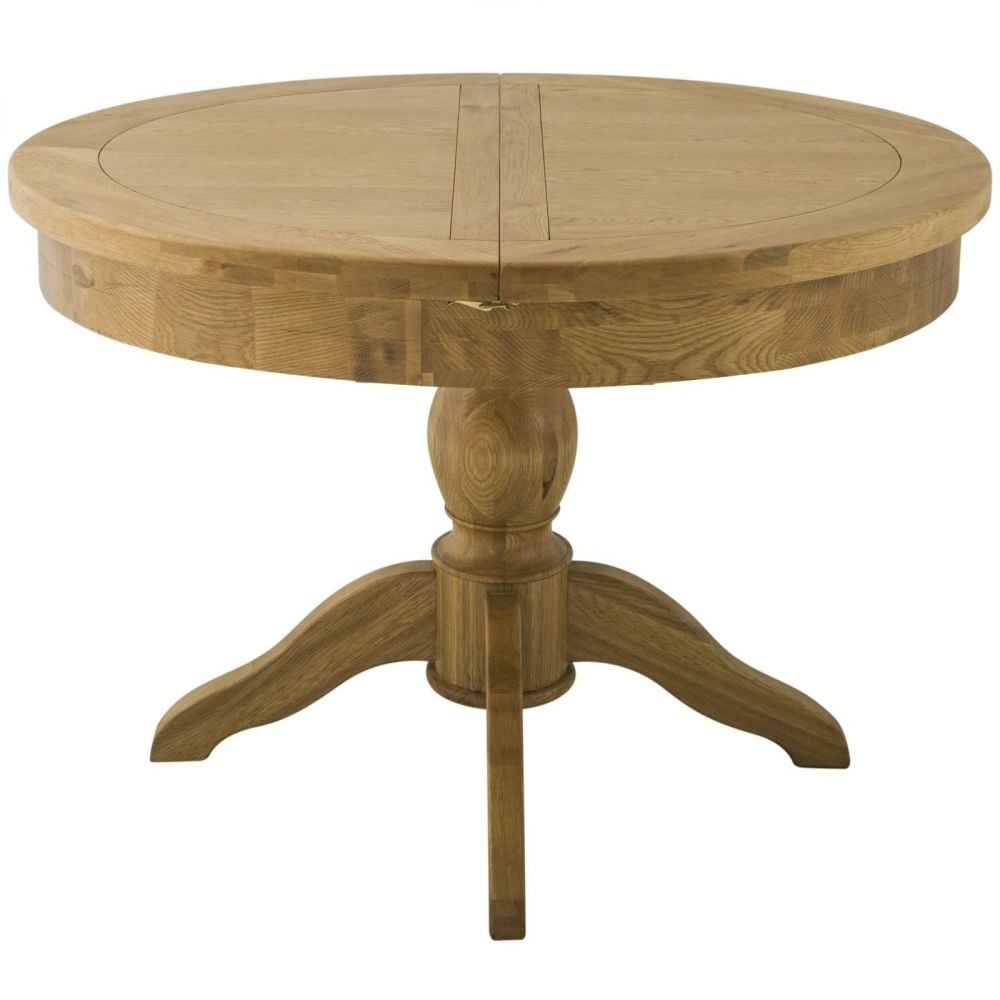 Stratton Oak Dining Table Round Extending Grand