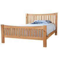 New Amber Oak Bed King Size High Foot End