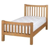 New Amber Oak Bed Single High Foot End