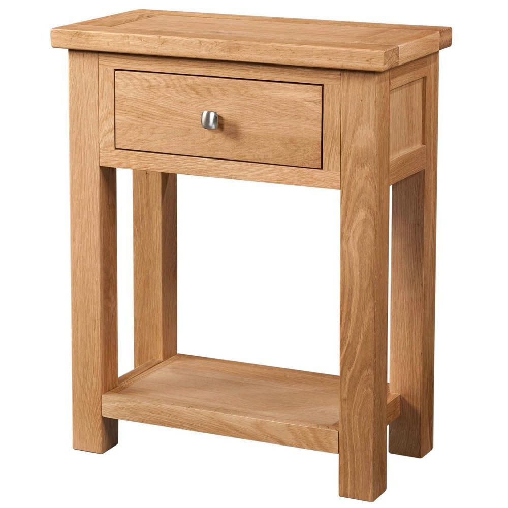 New Amber Oak Table 1 Drawer Console