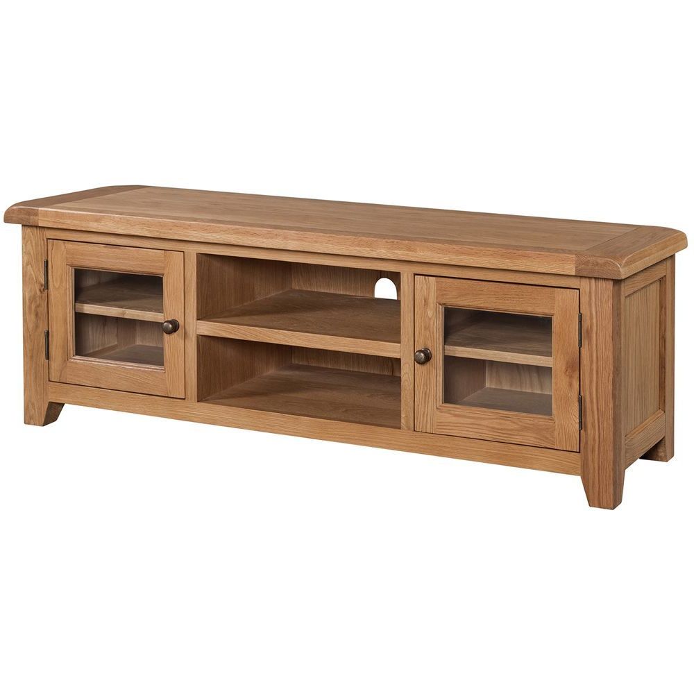 Windermere Oak TV Unit Wide Screen