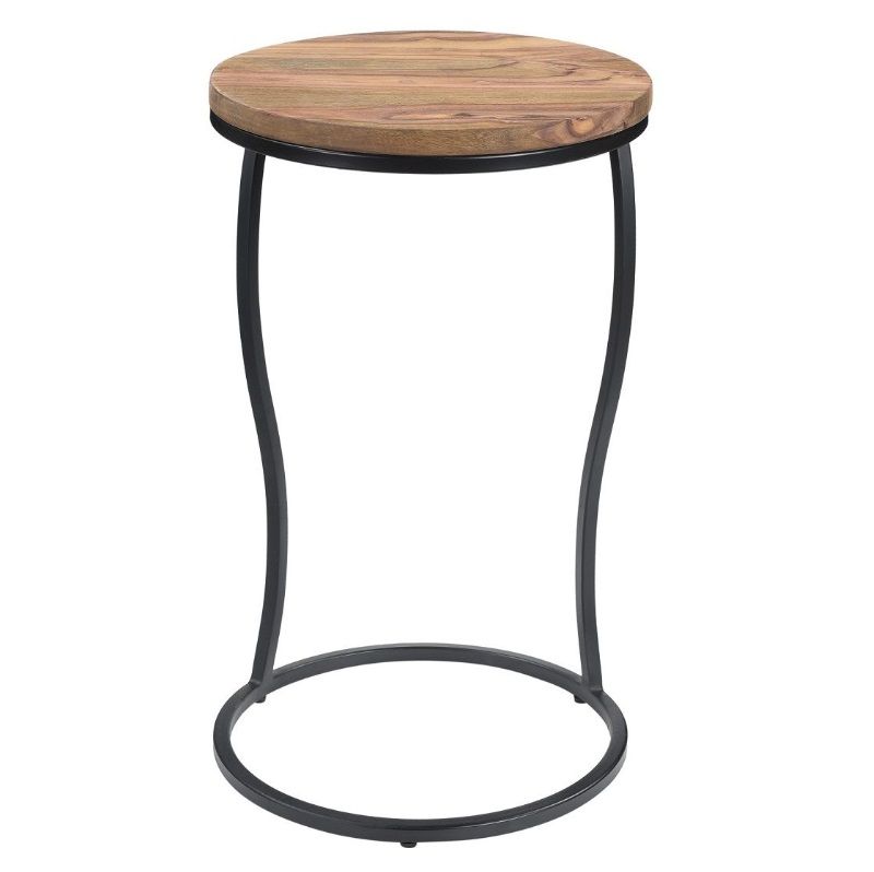 Enfield Sofa Table  Round Black Wave Base