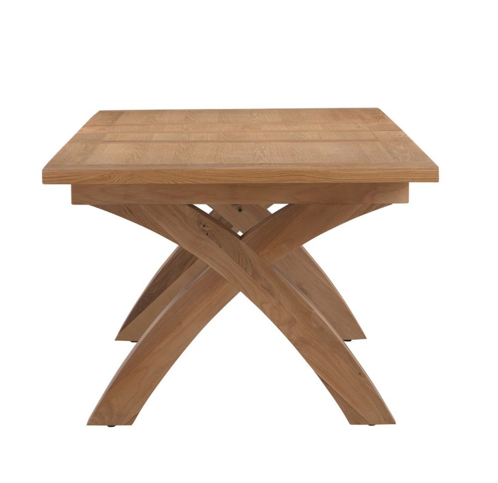 New Amber Oak Dining Table X-Leg Extending