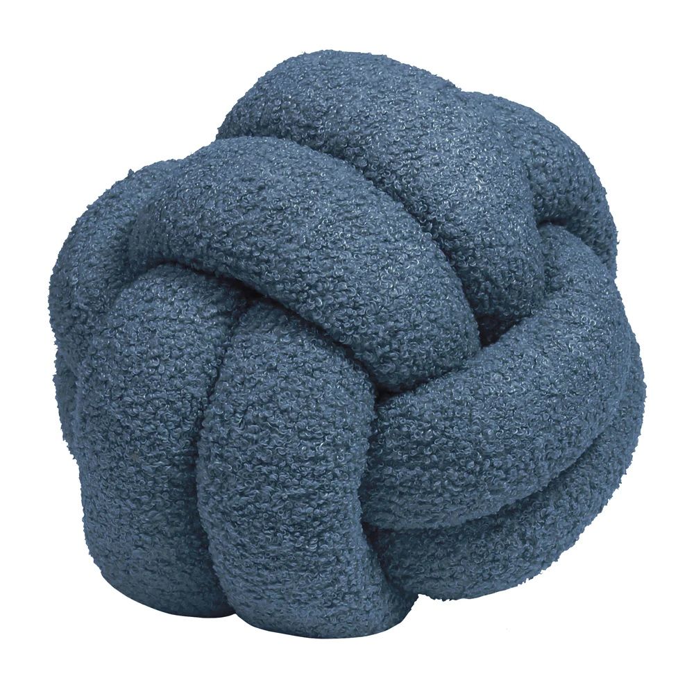 Bouclé Knot Cushion Blue