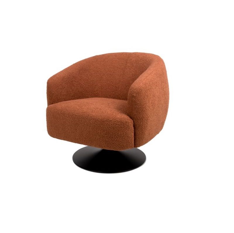 Tub Accent Chair in Boucle Rust