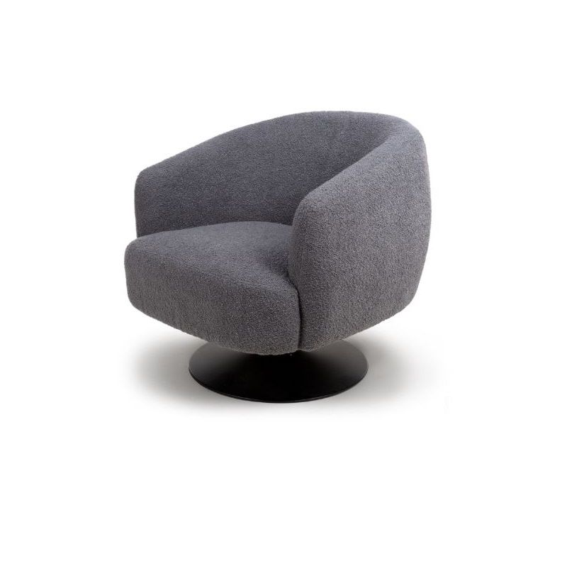 Tub Chair Grey Boucle