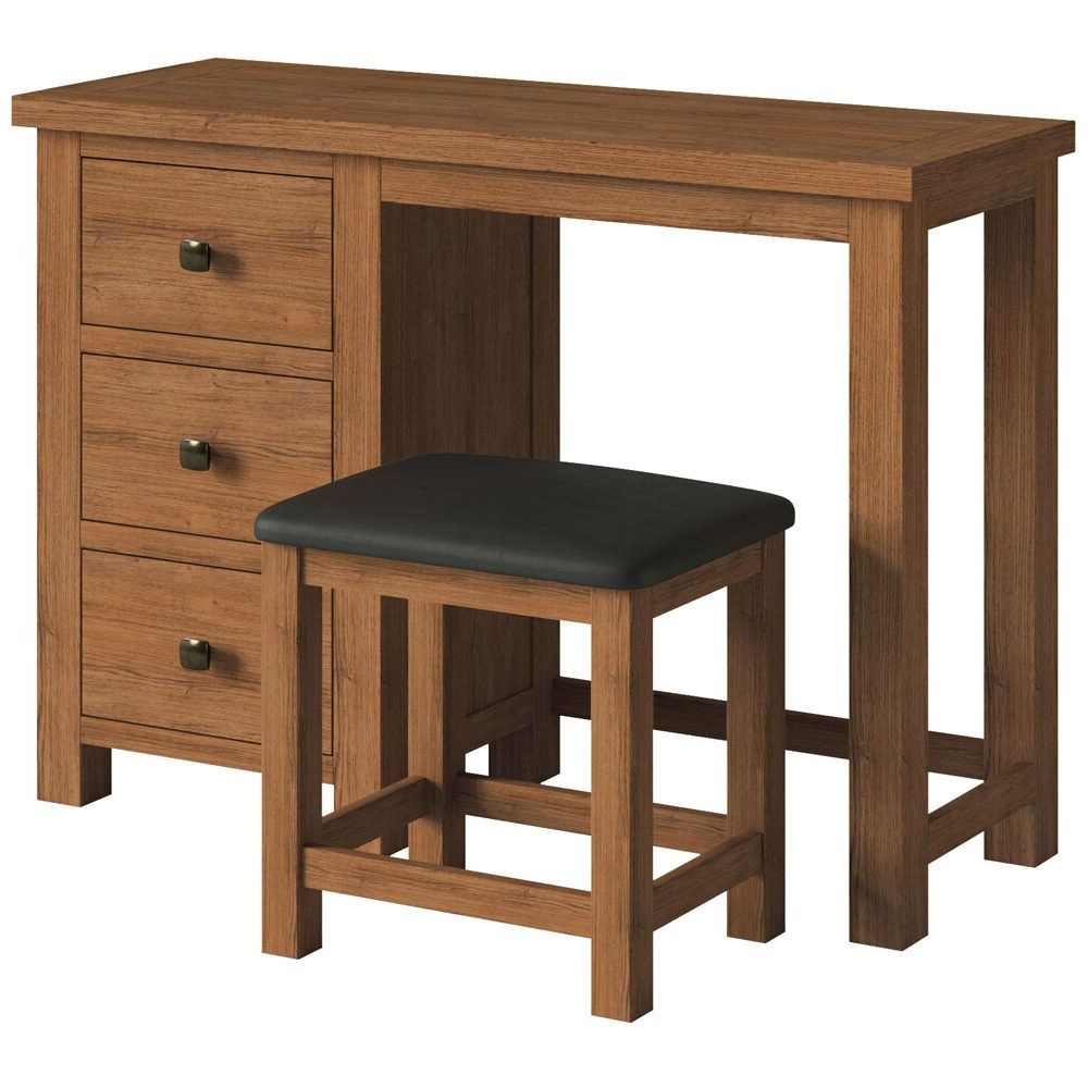 New Amber Oak Dressing Table + Stool