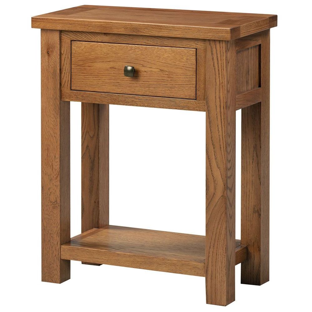 New Amber Oak Table 1 Drawer Console