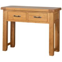 Windermere Oak Console Table 2 Drawer