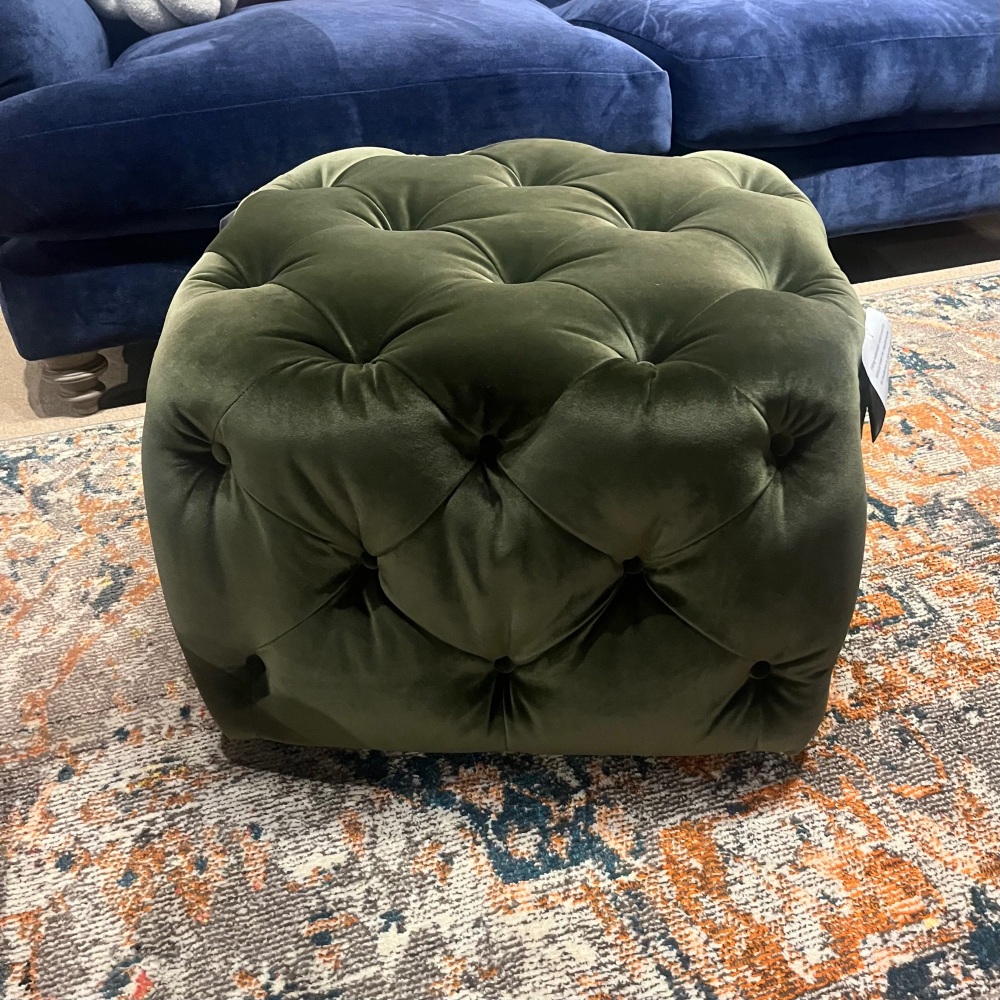 Cube Buttoned Footstool