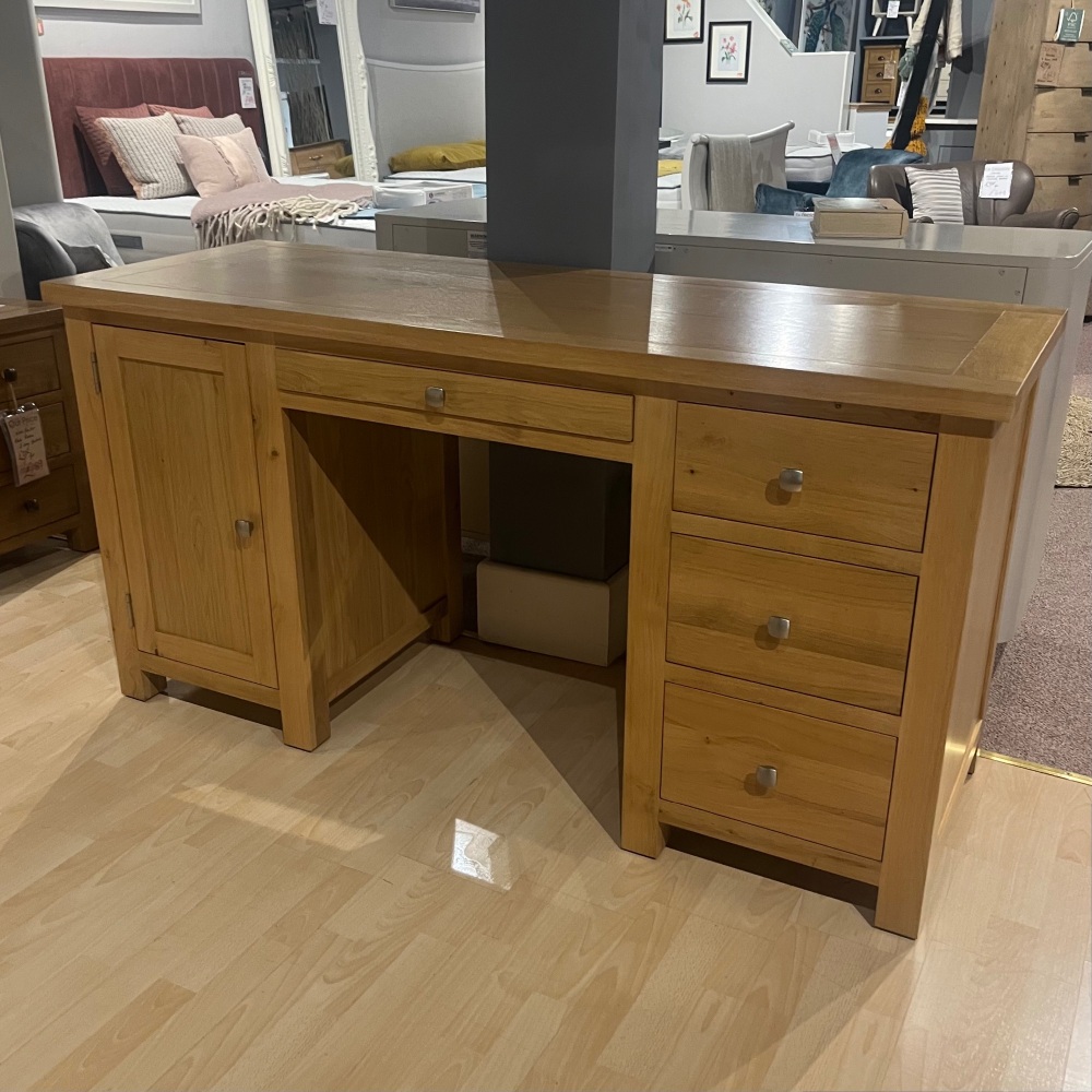 New Amber Twin Pedestal Desk