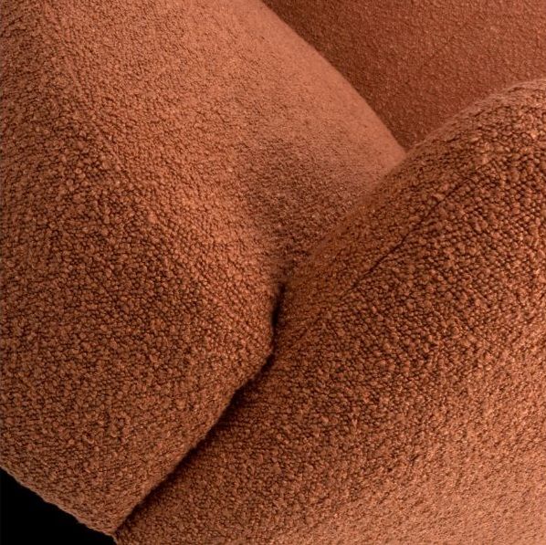 Tub Accent Chair in Boucle Rust