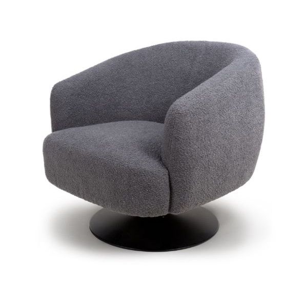 Tub Chair Grey Boucle