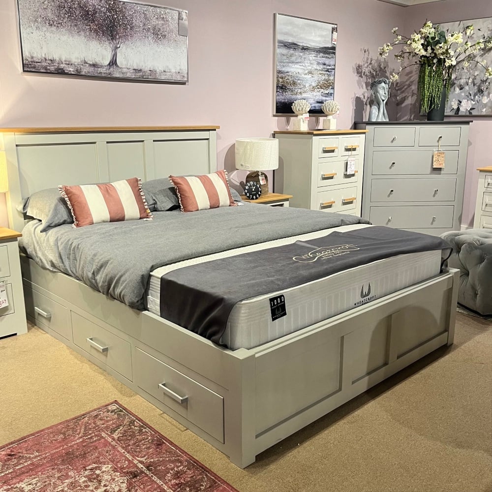 Millie Collection King Size Bed Frame With Drawers