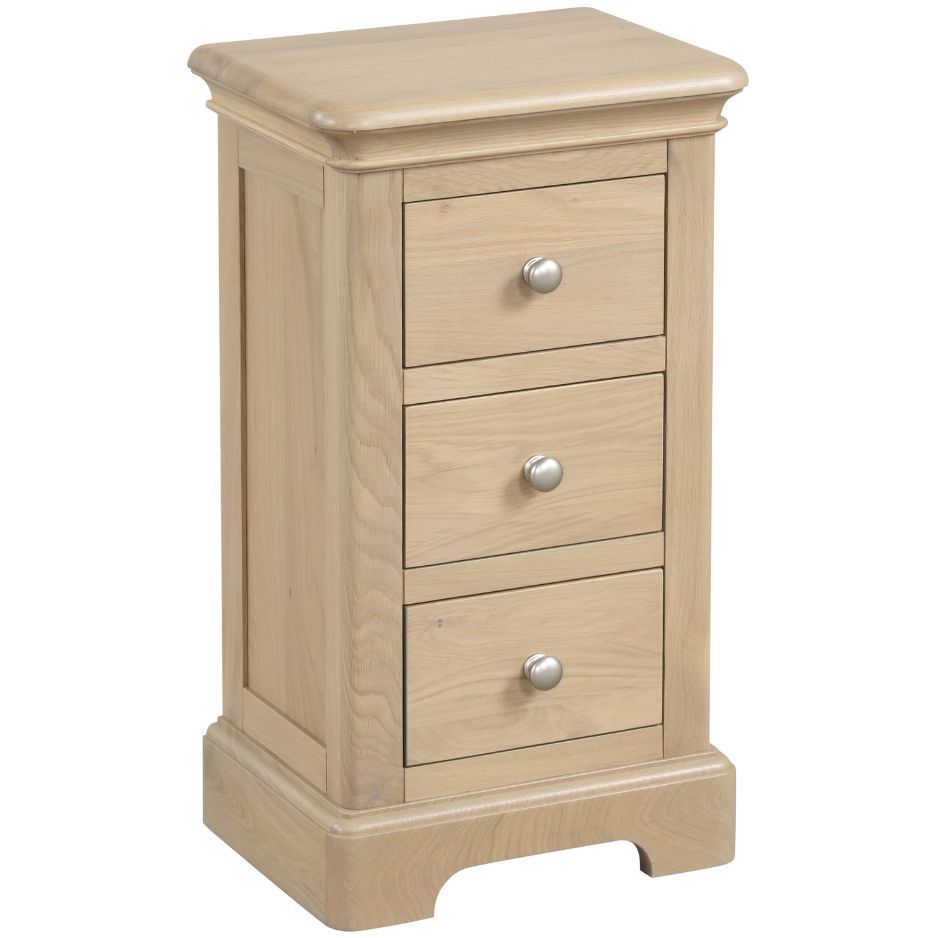 Heidi Oak 3 Drawer Compact Bedside