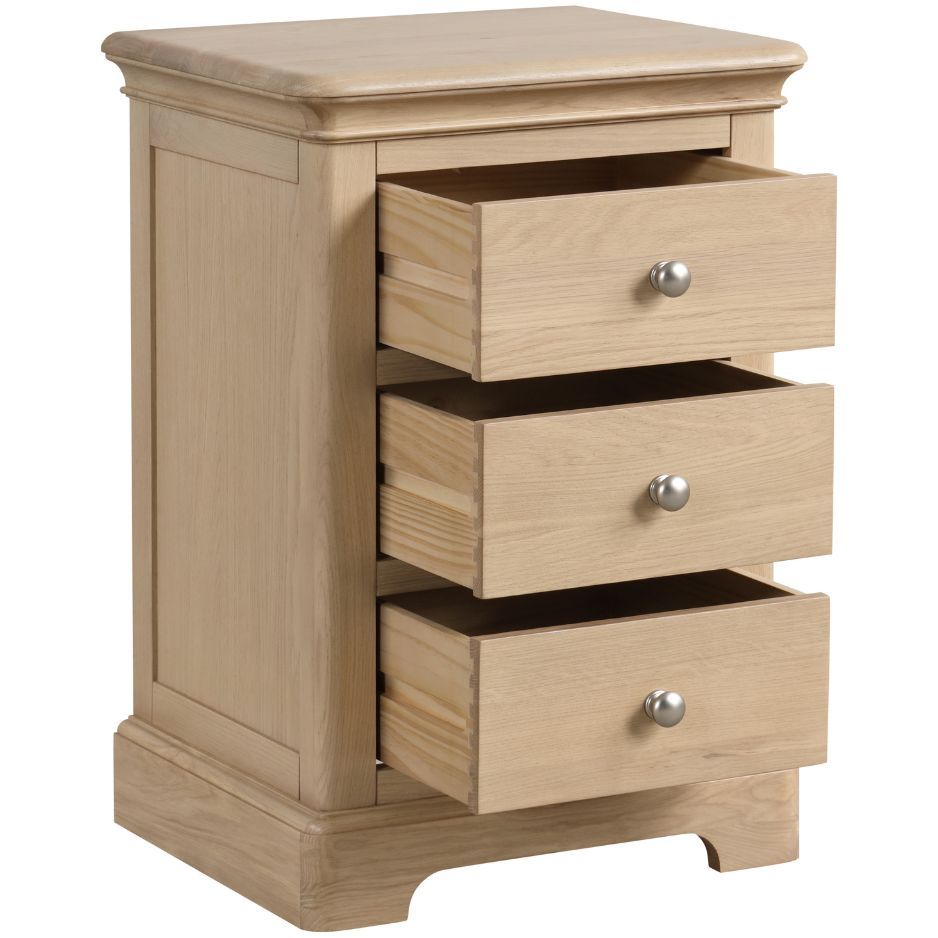 Heidi Oak Bedside with 3 Drawers