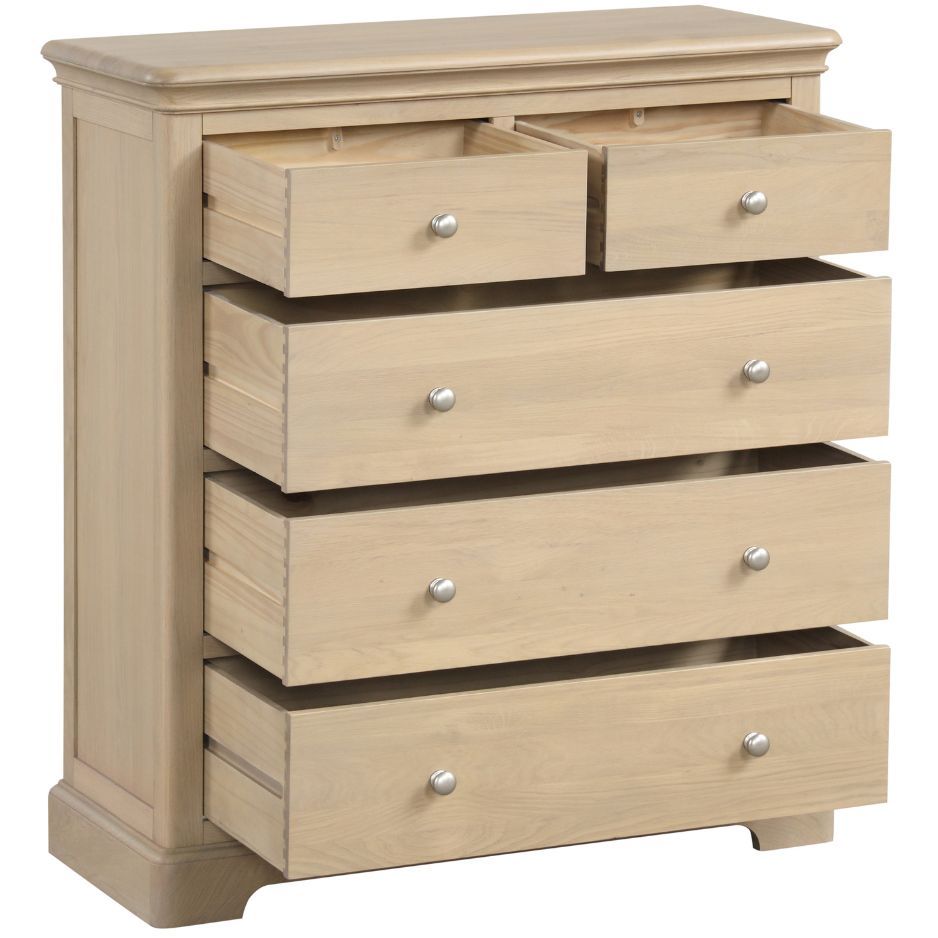 Heidi Oak Chest of Drawers 2 over 3