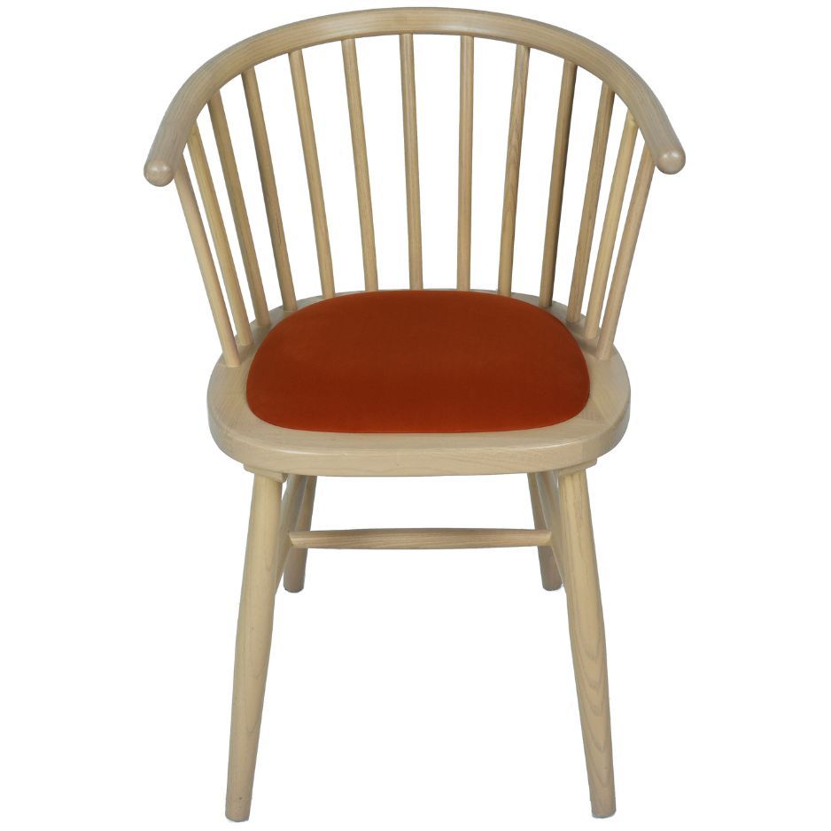 Nordic Upholstered Dining Carver Chair - Rust Pad