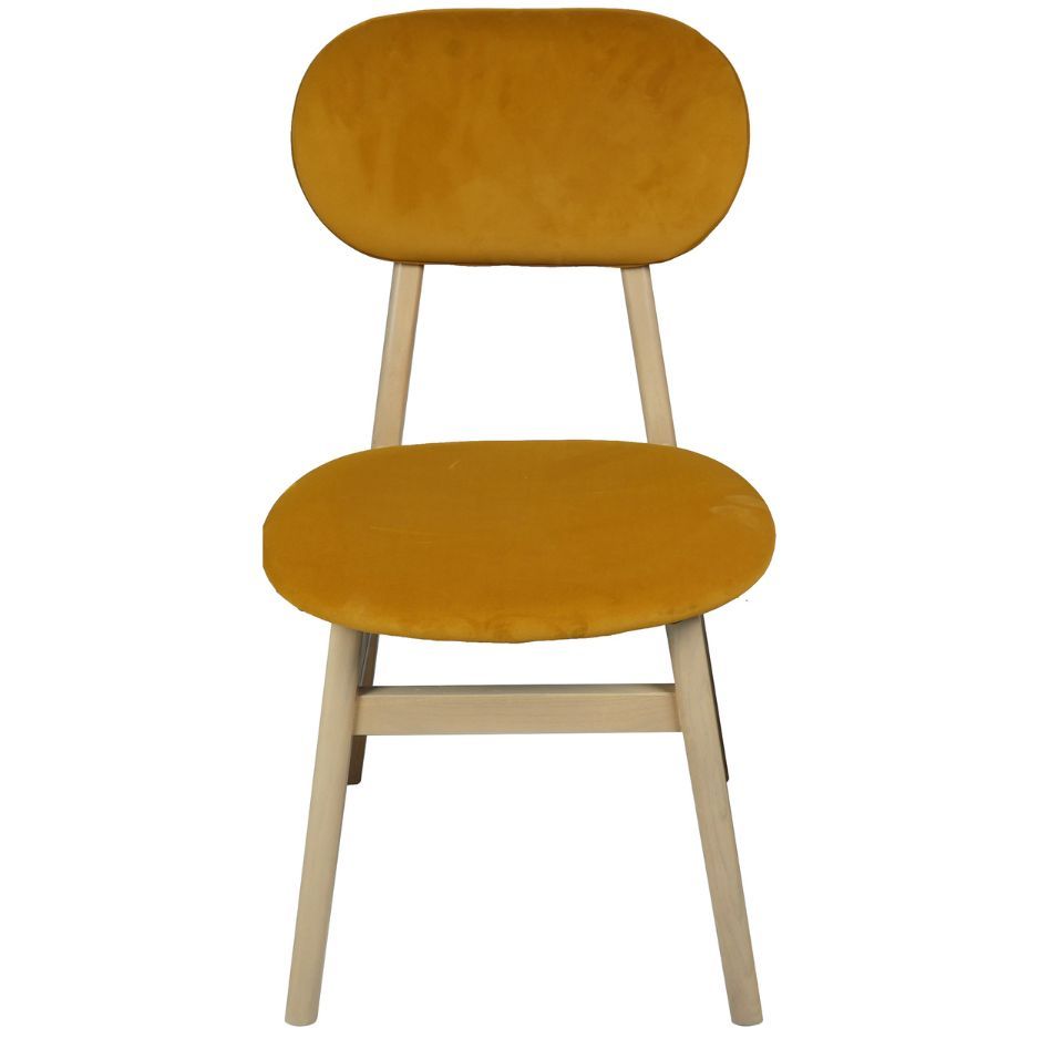 Nordic Upholstered Dining Chair -Mustard Pad