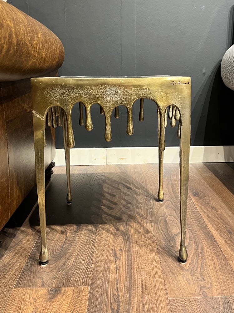 Clearance: Richmond Interiors Drops End Table Brushed Gold Finish