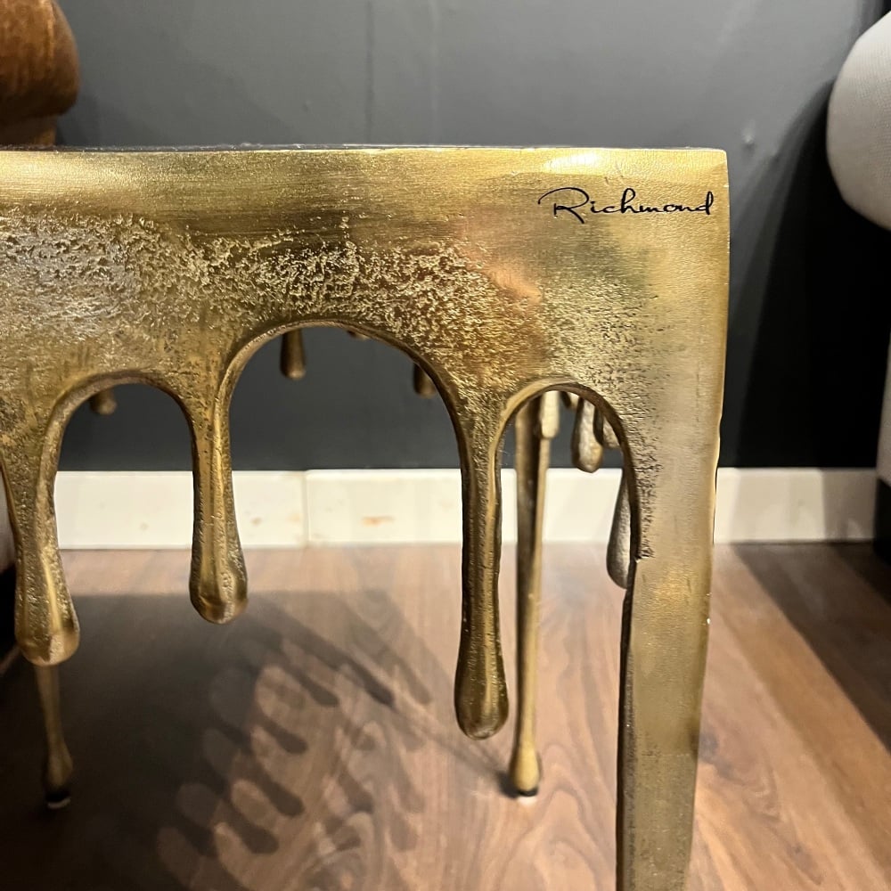 Clearance: Richmond Interiors Drops End Table Brushed Gold Finish