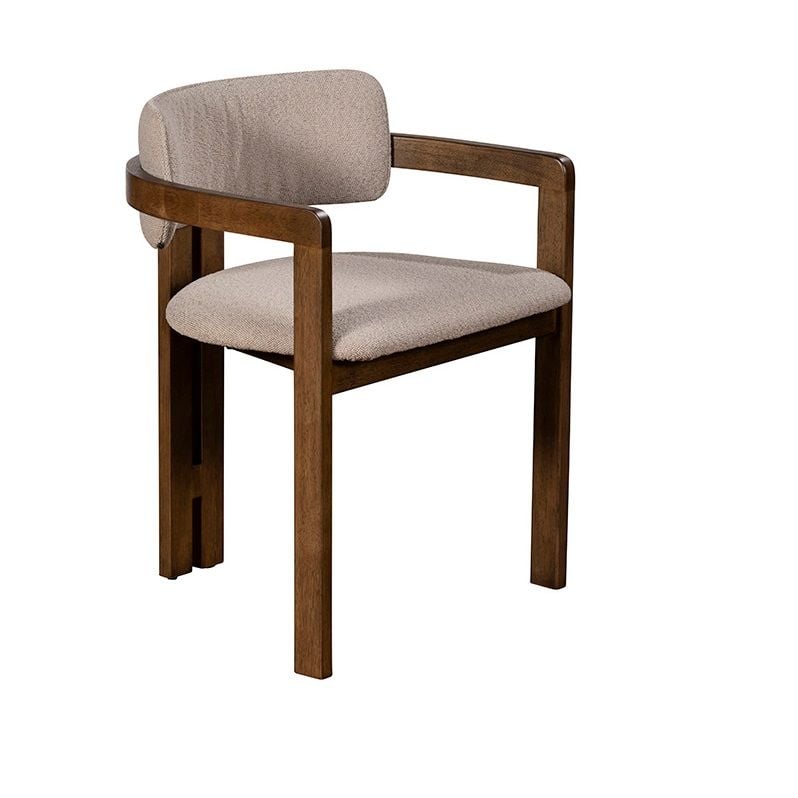 Sadie Wooden & Boucle Dining Chair