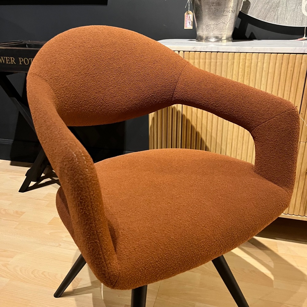 Clearance: Boucle Rust Jaxon Dining Chairs