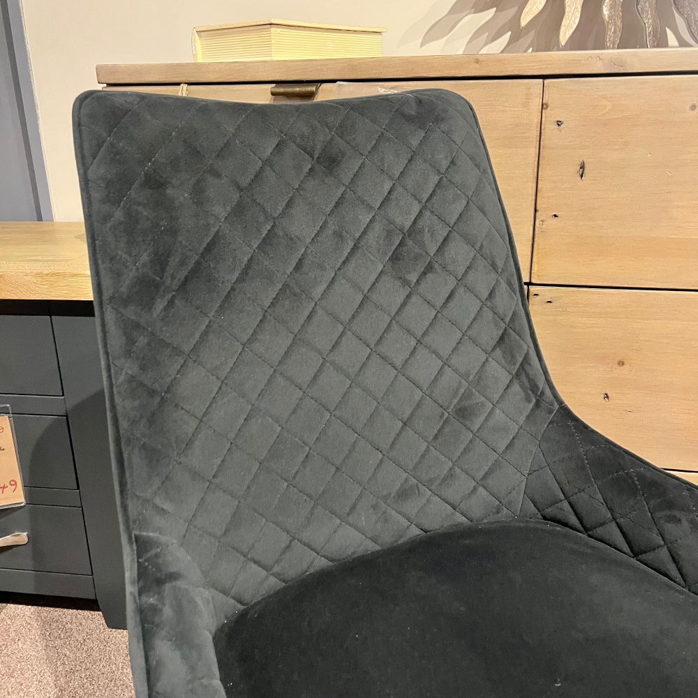 Clearance: Grey Velvet Tony Dining Chair