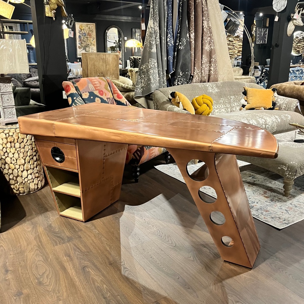 Clearance: Aviator Half Wing Copper Desk