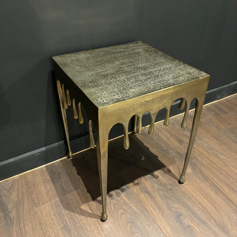 Clearance: Richmond Interiors Drops End Table Brushed Gold Finish