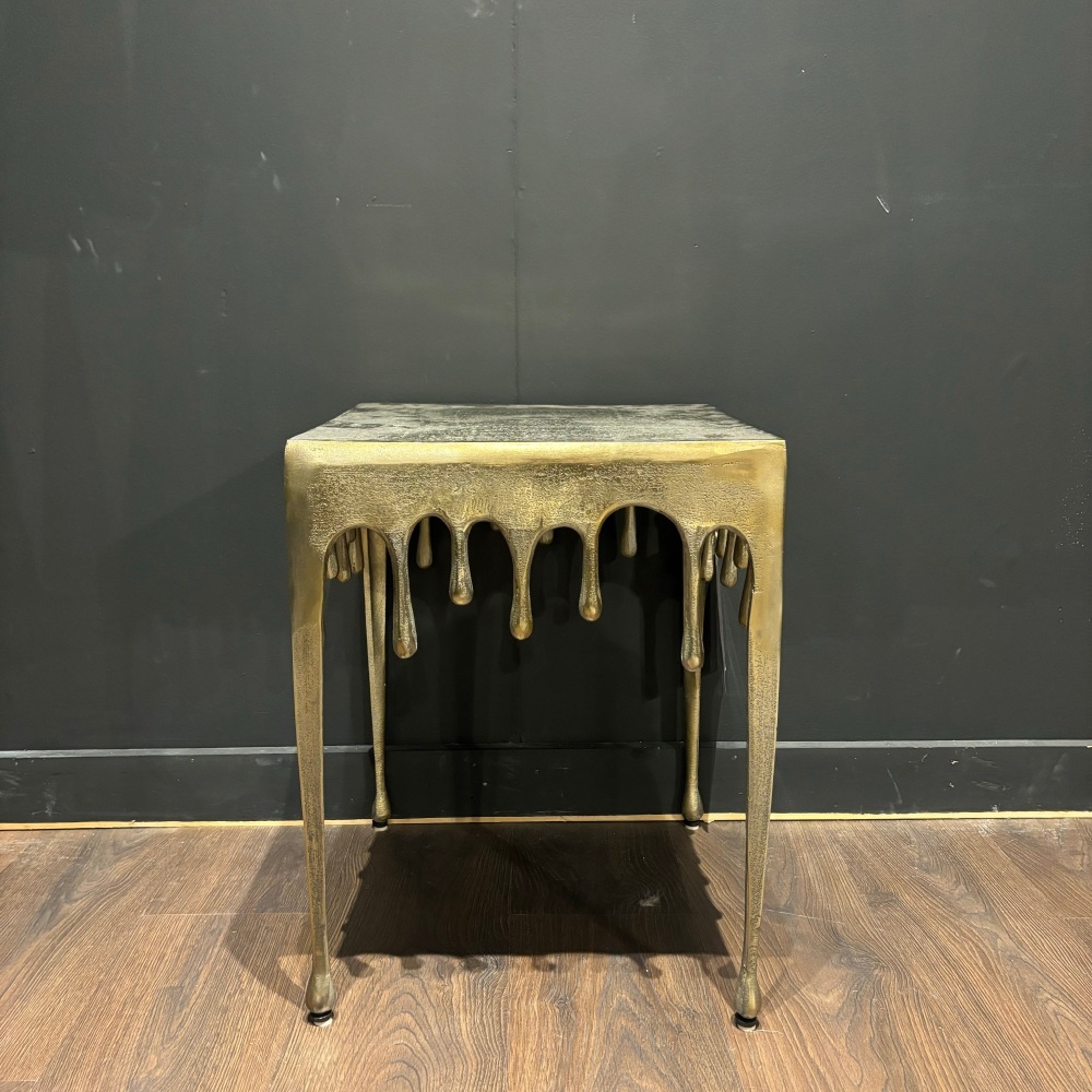 Clearance: Richmond Interiors Drops End Table Brushed Gold Finish