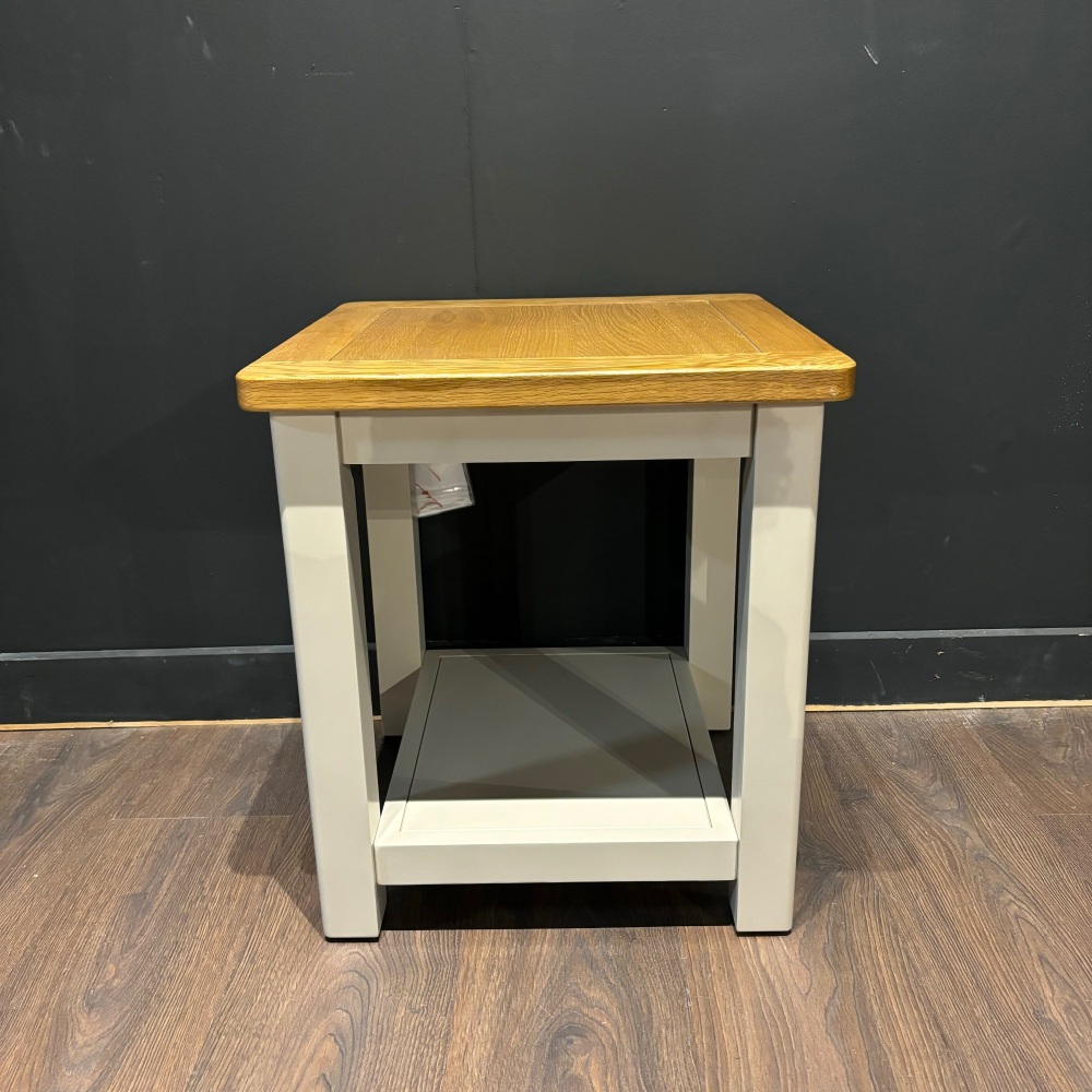 Clearance: Stratton Lamp Table Stone / Oak
