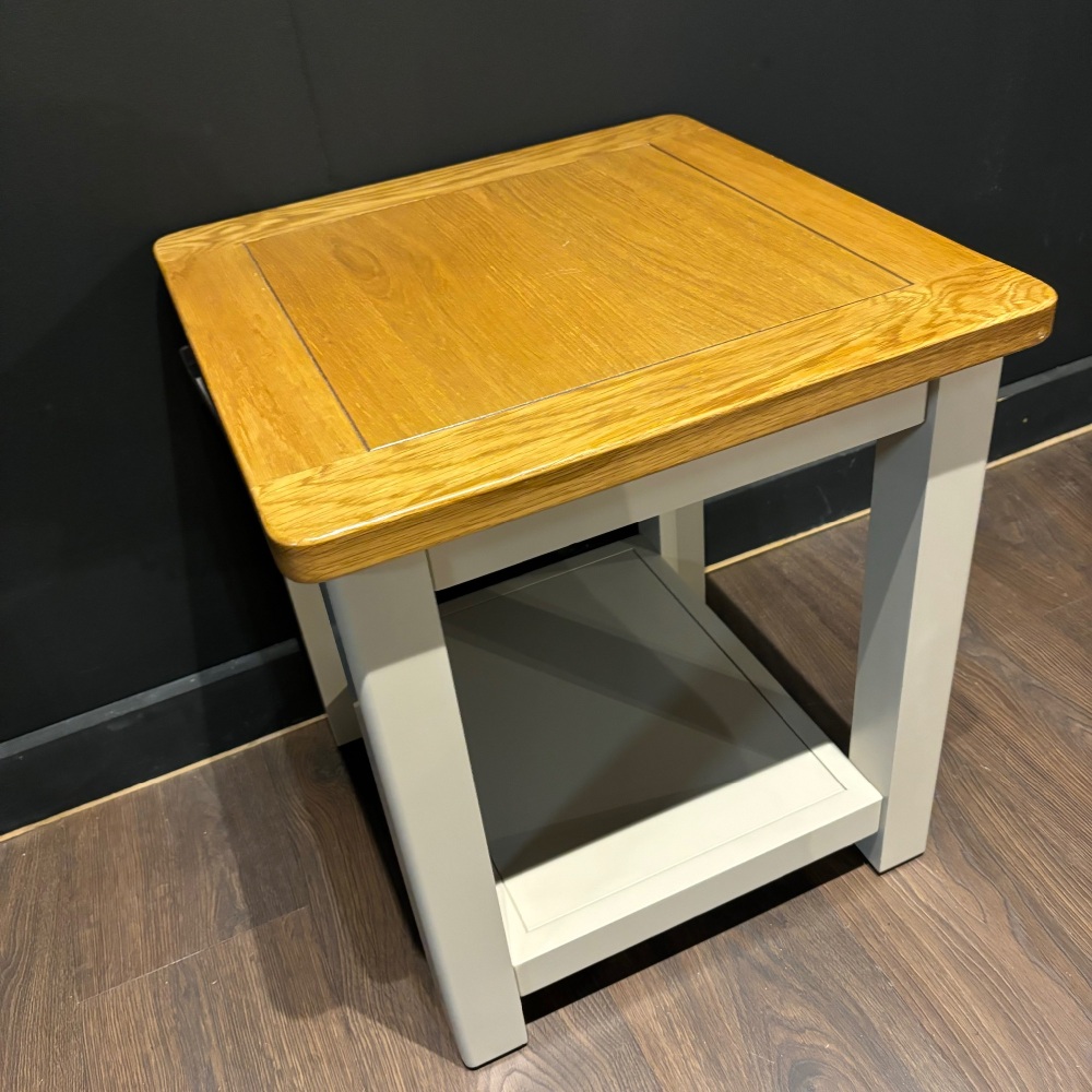 Clearance: Stratton Lamp Table Stone / Oak