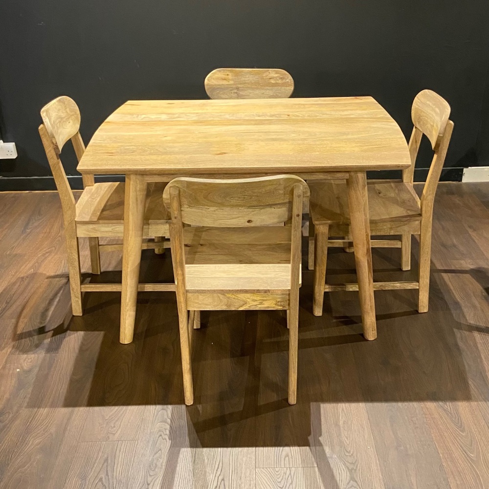Clearance: Jasper Rectangular Dining Table & Four Dining Chairs