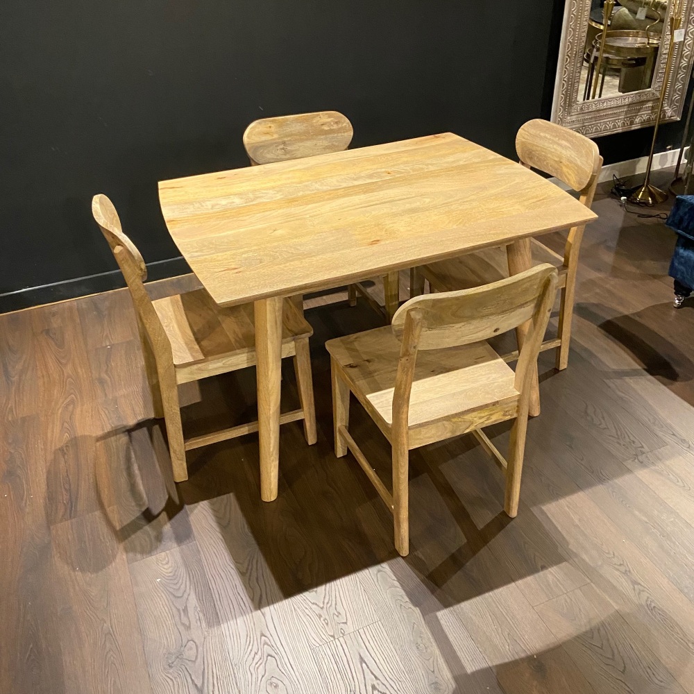 Clearance: Jasper Rectangular Dining Table & Four Dining Chairs