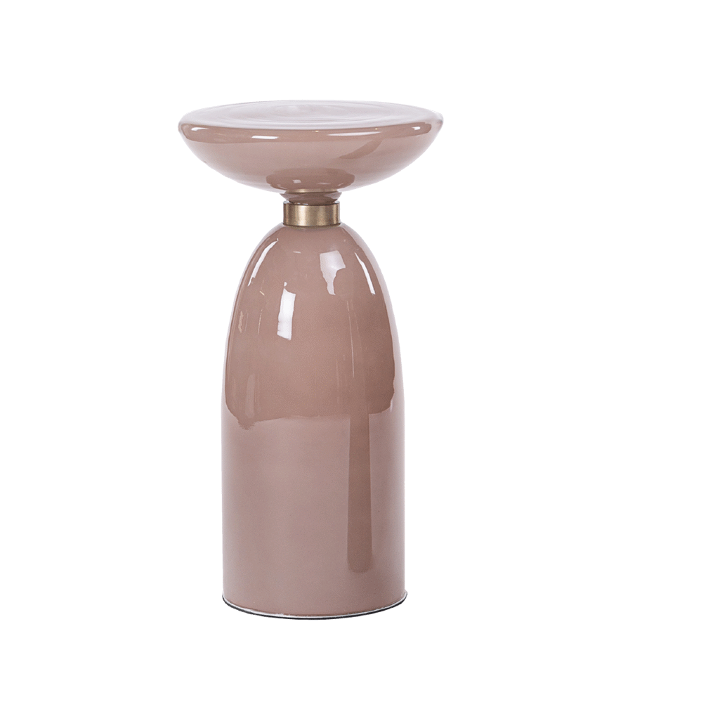 Art House: Libby Painted Pink Glass Lamp Table